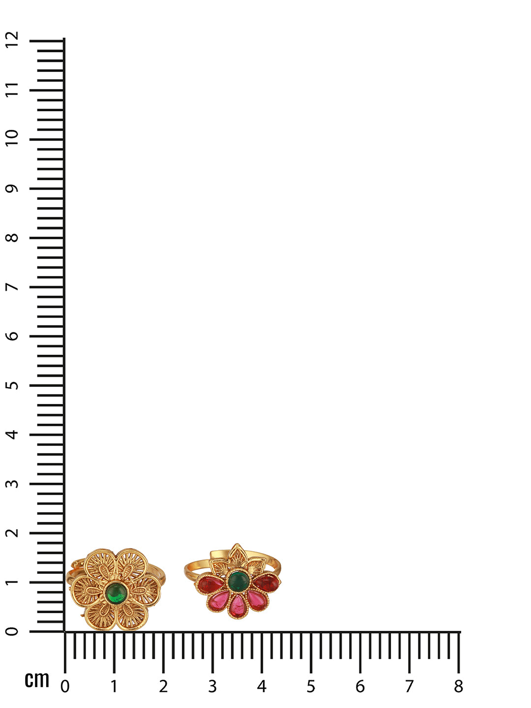 Jazz And Sizzle Set Of 2 Gold-Plated & Stone Studded Finger Rings