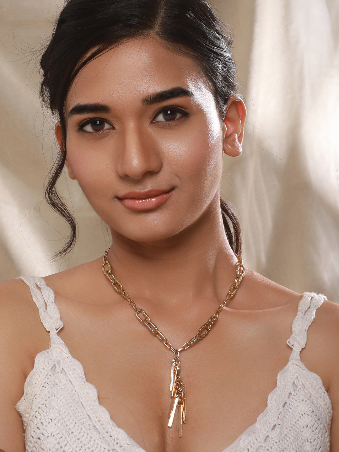 Jazz And Sizzle Gold-Plated Tasseled Necklace Chain