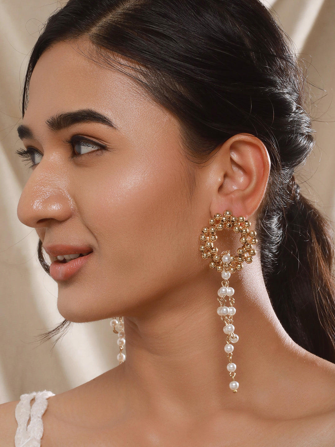 Jazz And Sizzle Pearl Beaded Drop Earrings