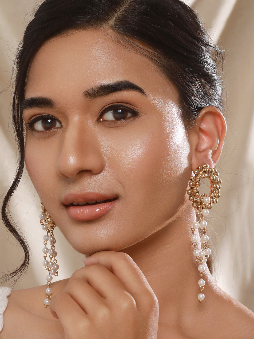 Jazz And Sizzle Pearl Beaded Drop Earrings