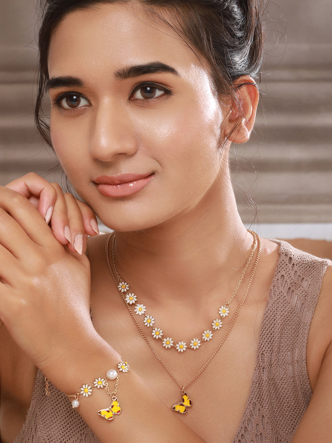 Jazz and Sizzle Beaded Beaded Floral Jewellery Set