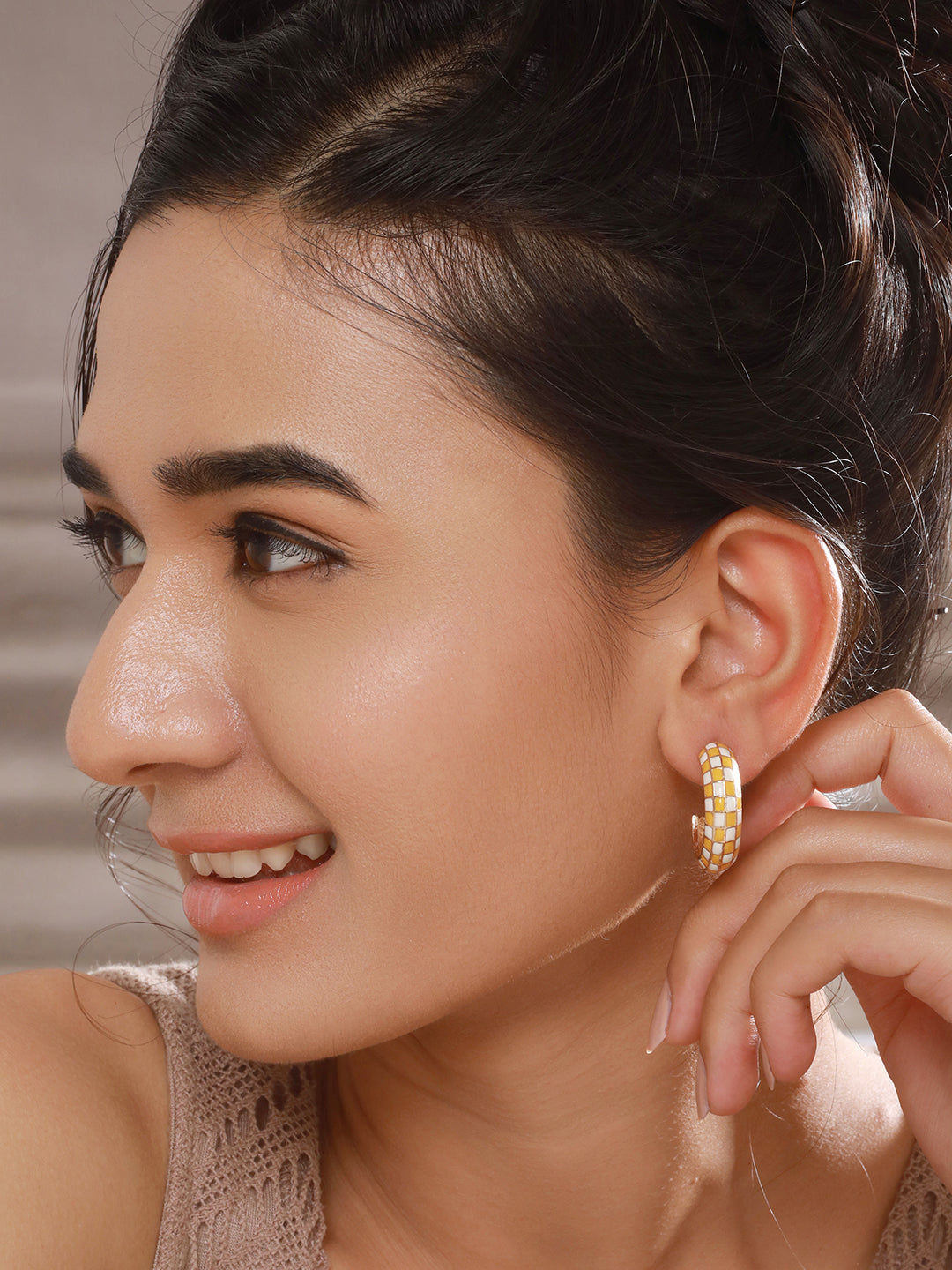 Jazz And Sizzle Set of 2 Textured Half Hoop Earrings