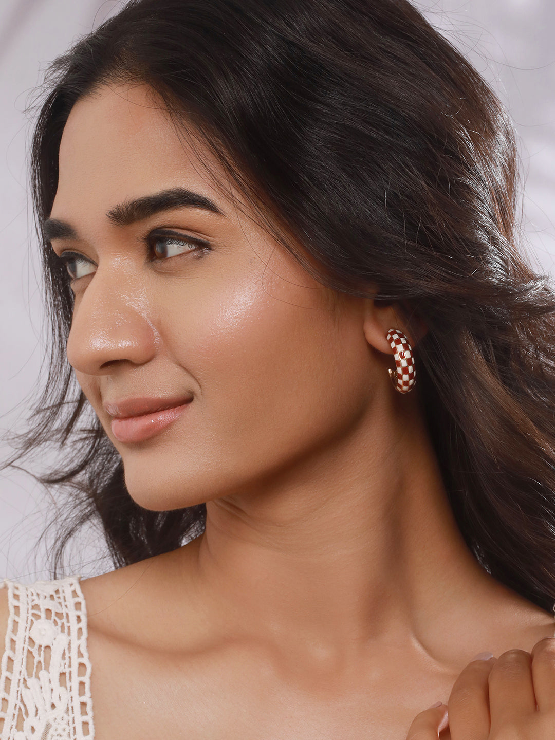 Jazz And Sizzle Set of 2 Textured Half Hoop Earrings