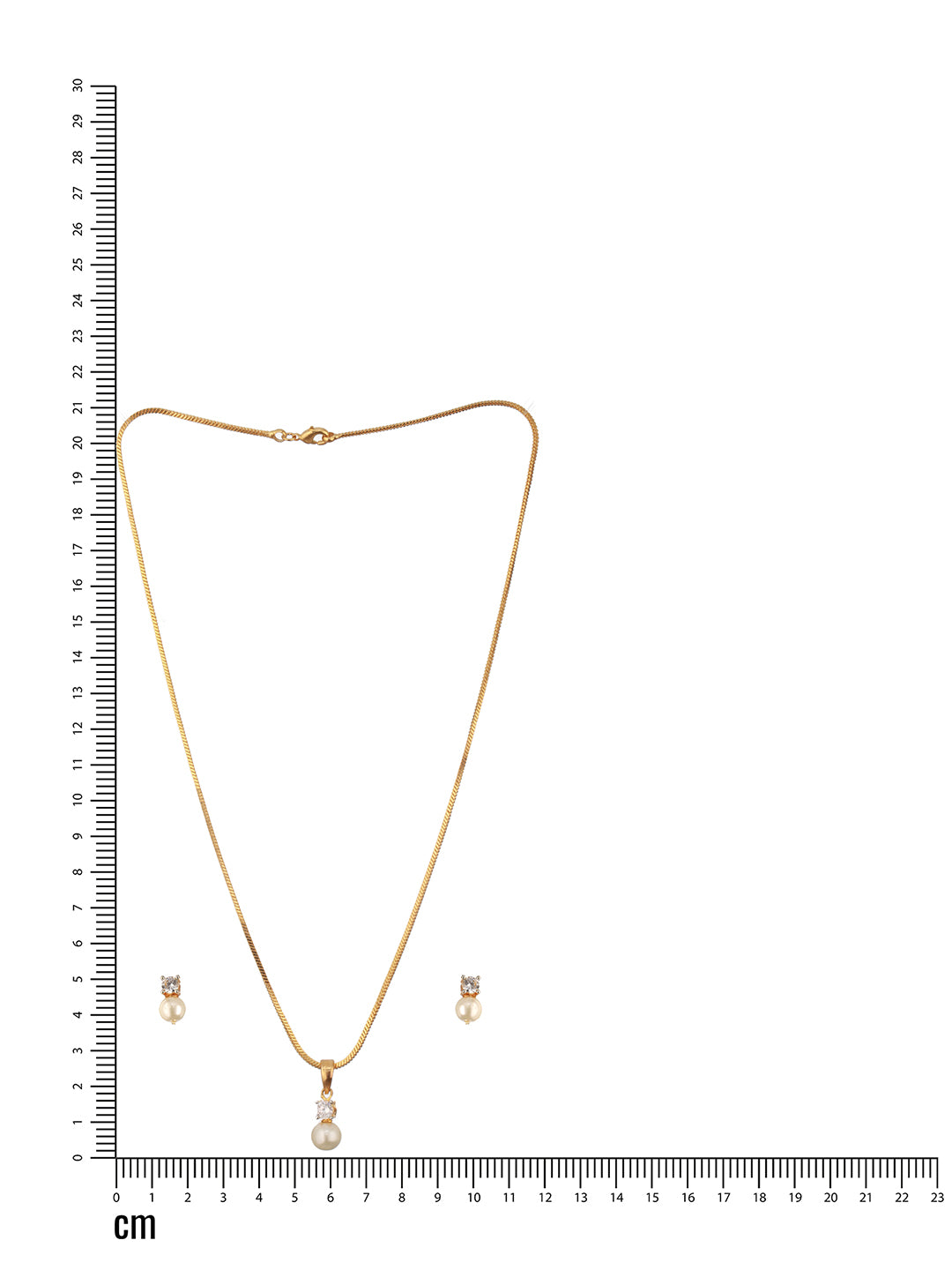 Jazz and Sizzle Gold-Plated AD Studded Pendant with Earrings and Chain