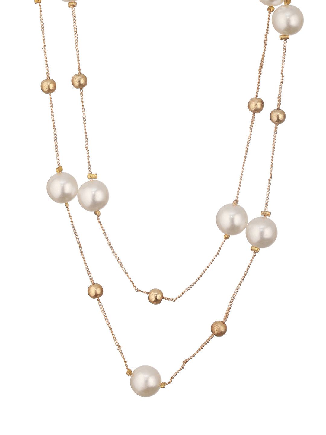 Minimal Gold-Plated Pearl Layered Necklace for Women