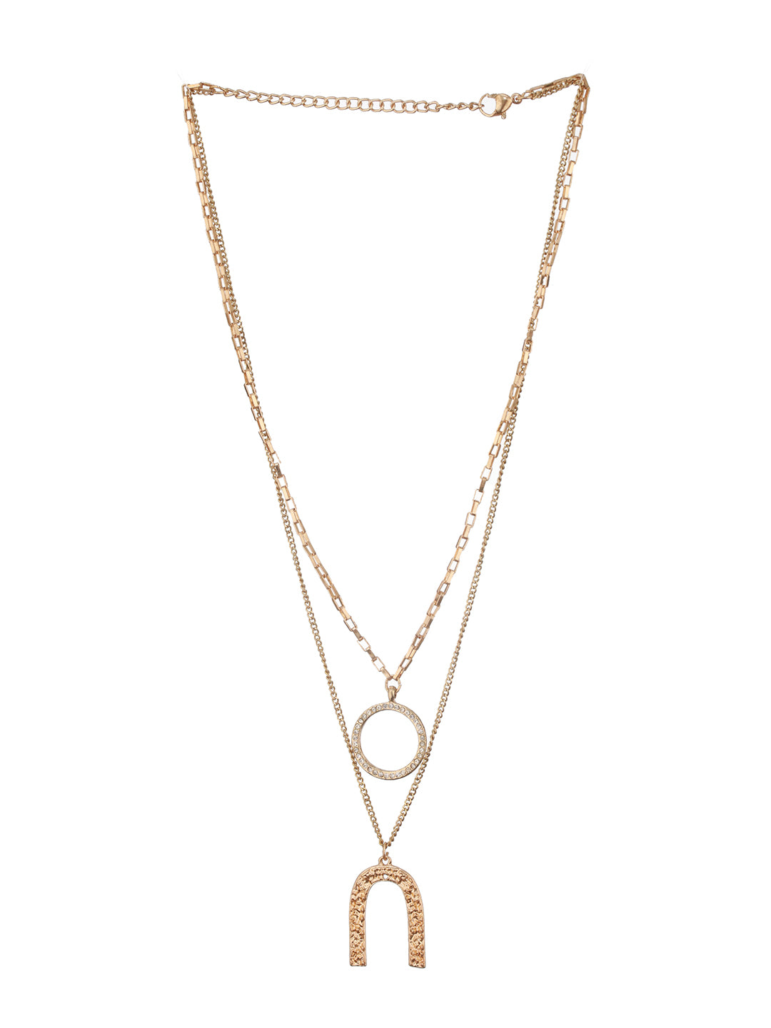 Jazz And Sizzle Gold-Plated Charm Layered Necklace Chain