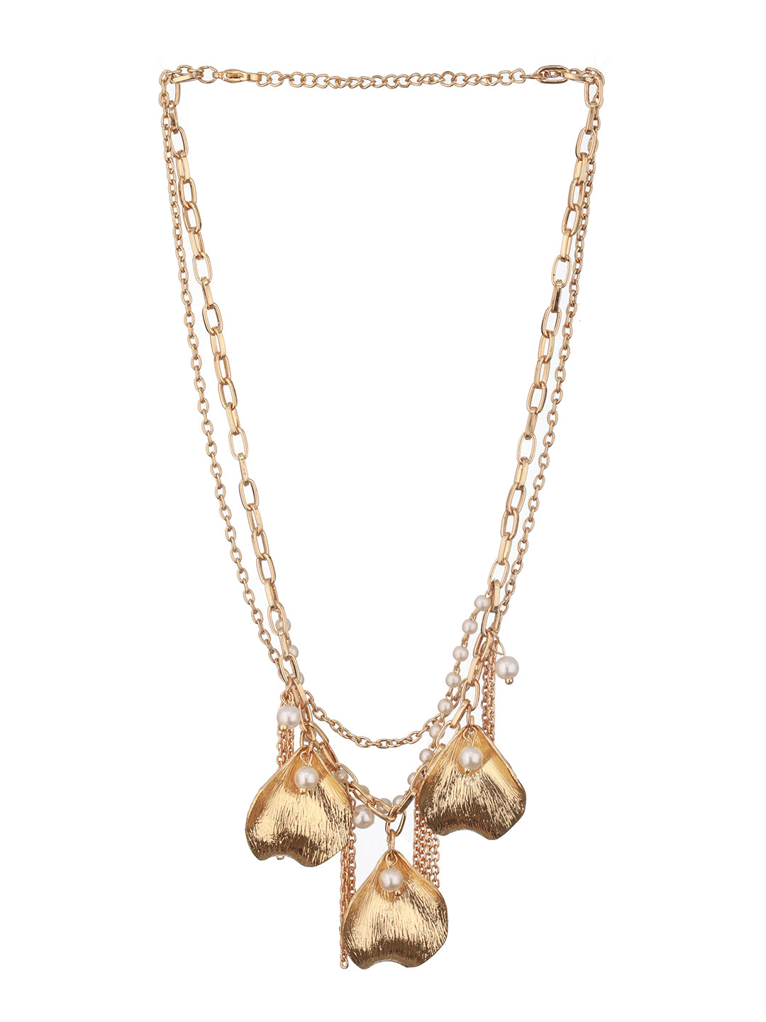 Jazz And Sizzle Gold-Plated Pearl & Charm Layered Necklace Chain