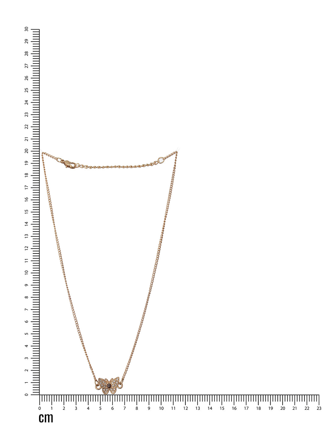 Jazz And Sizzle Gold-Plated CZ Studded Butterfly Charm Necklace & Bracelet Set