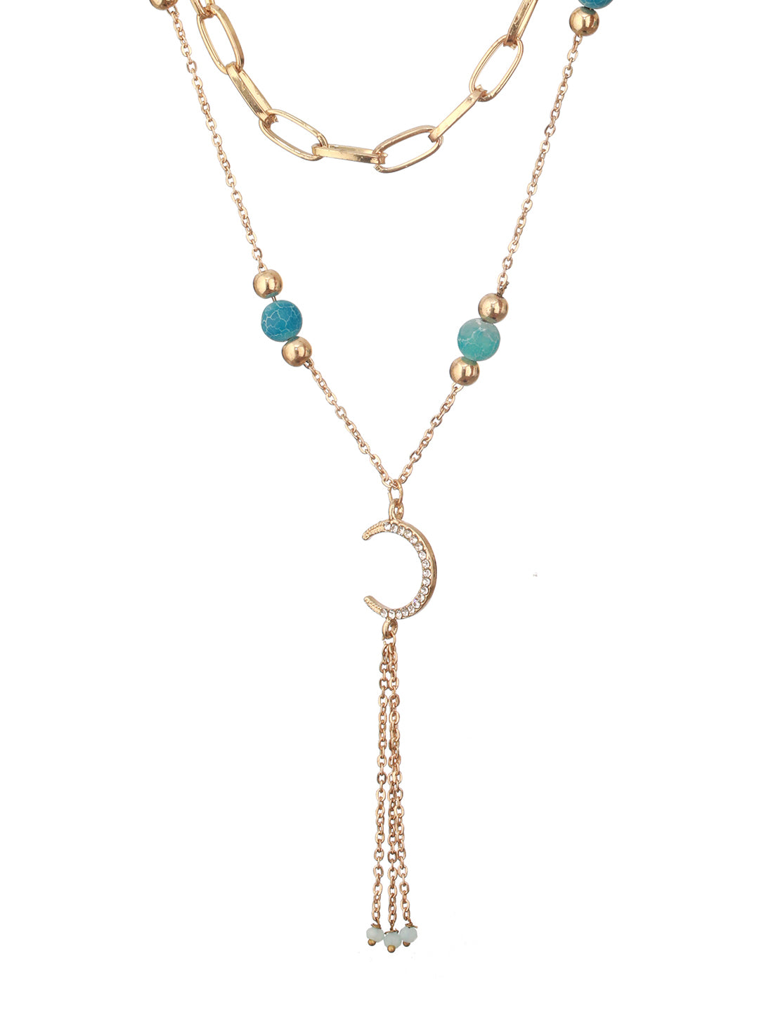 Jazz and Sizzle Gold-Plated Stone Studded & Beaded Jewellery Set