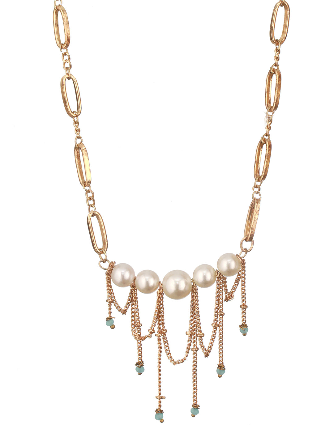 Jazz and Sizzle Gold-Plated Stones-Studded & Pearl Beaded Jewellery Set