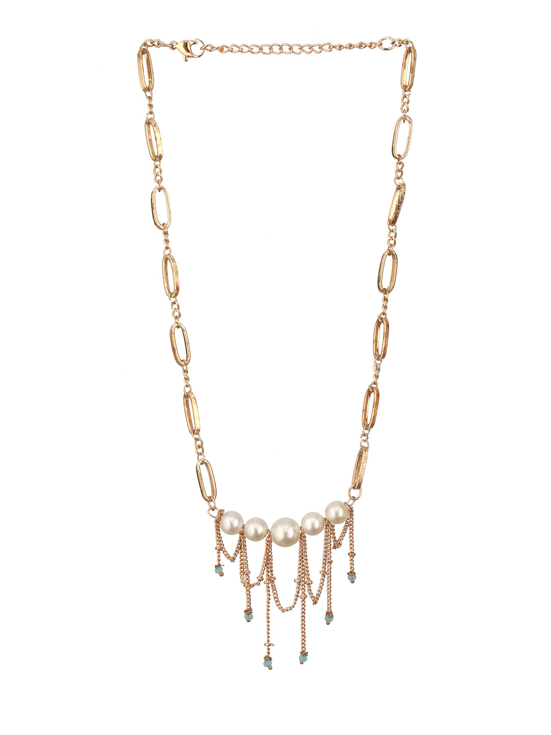 Jazz and Sizzle Gold-Plated Stones-Studded & Pearl Beaded Jewellery Set