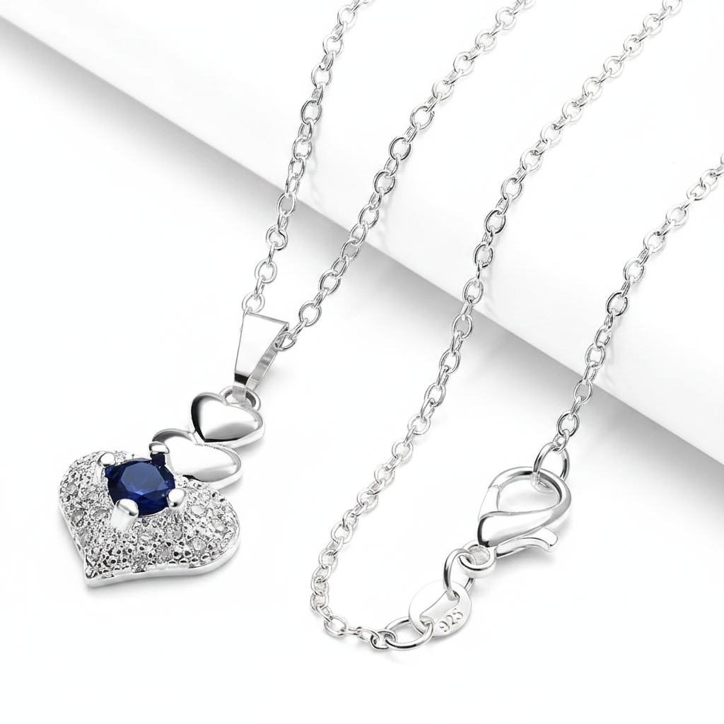 Jazz And Sizzle Sterling Romantic Heart Pendant Necklace for Women