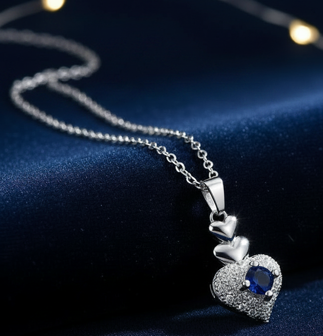 Jazz And Sizzle Sterling Romantic Heart Pendant Necklace for Women