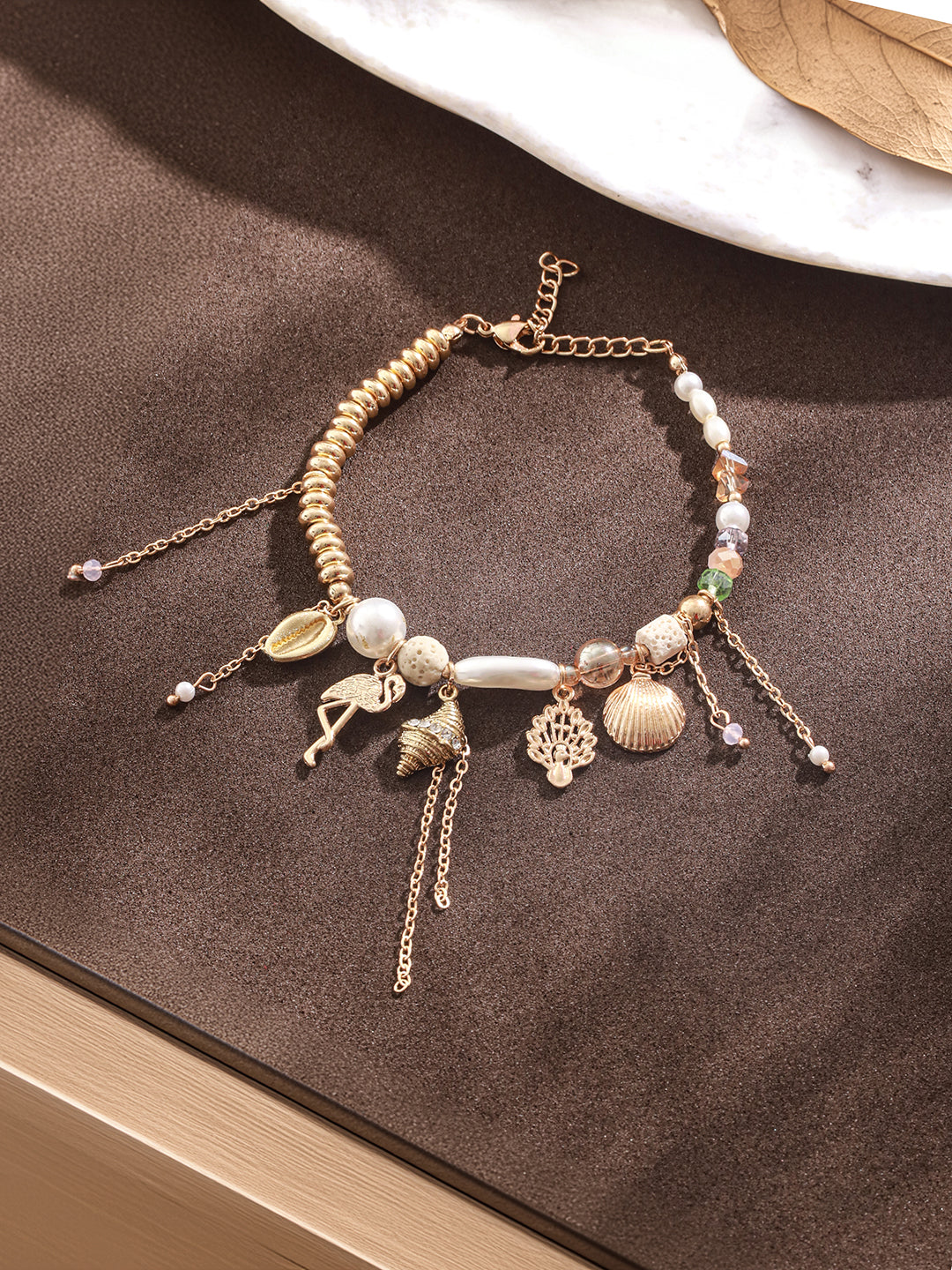 Jazz And Sizzle Pearls & Charm Beaded Bracelet