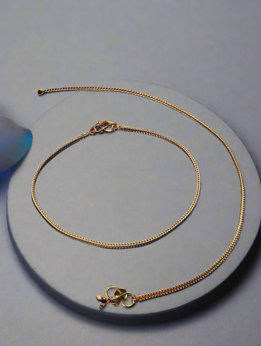 Set Of 2 Gold-Plated Handcrafted Anklets