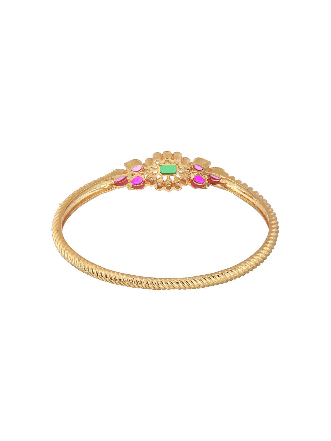 Set Of 2 24CT Gold-Plated Stone-Studded Bangles - Jazzandsizzle