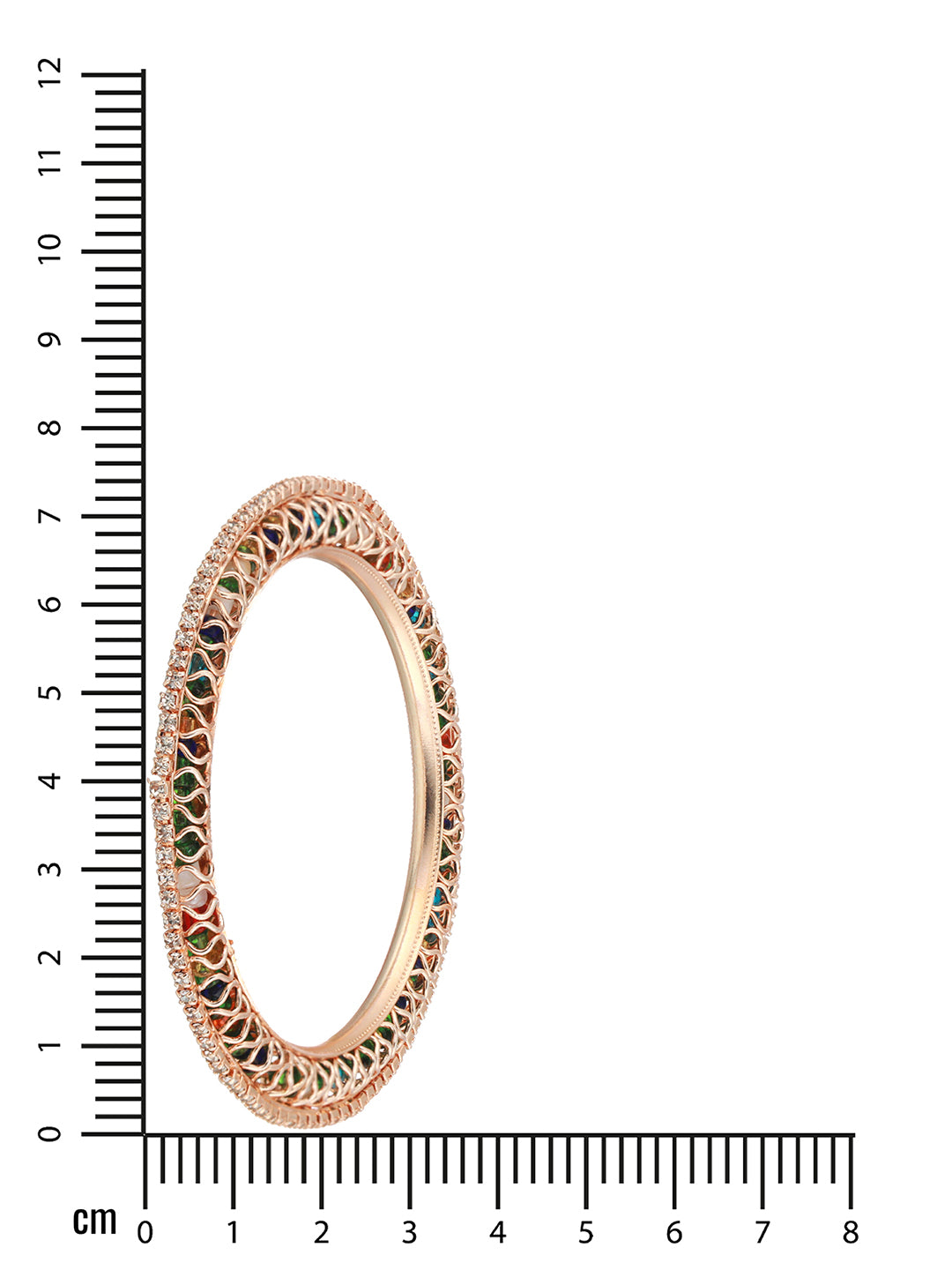 Set Of 4 Rose Gold Plated Stone-Studded Crystal-Beaded Bangles - Jazzandsizzle