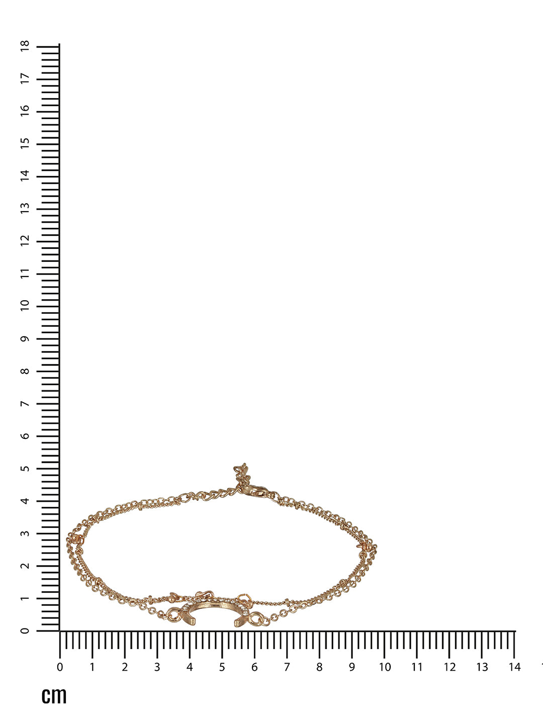 Gold Toned & Gold-Plated CZ Studded Layered Moon Charm Anklet - Jazzandsizzle
