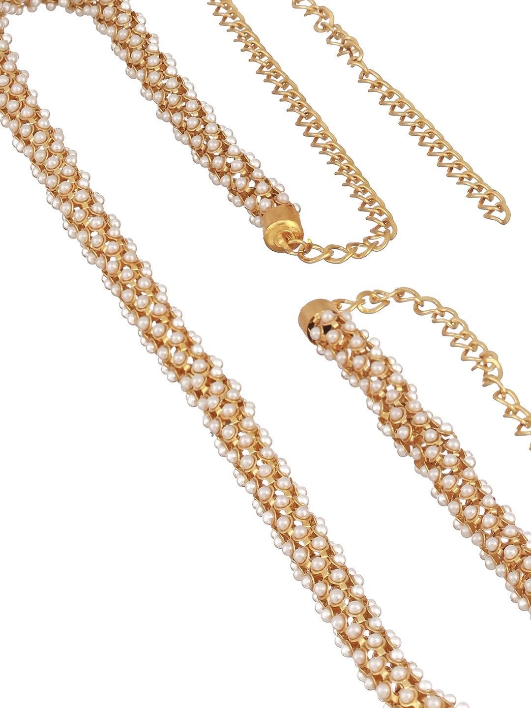 Gold Plated Pearl Beaded Waist Belt - Jazzandsizzle