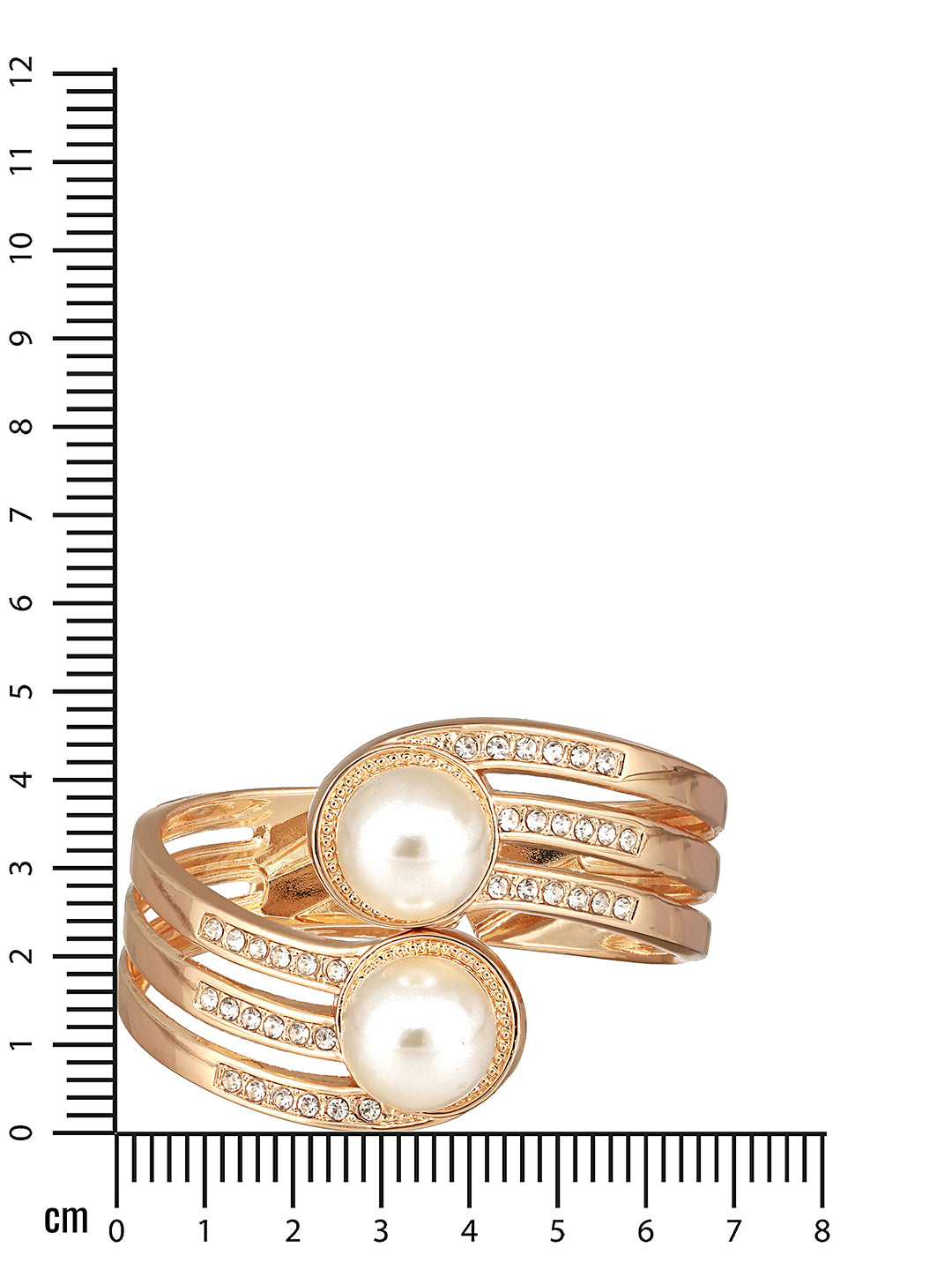 Women Gold-Toned & White Brass Pearls Gold-Plated Cuff Bracelet - Jazzandsizzle