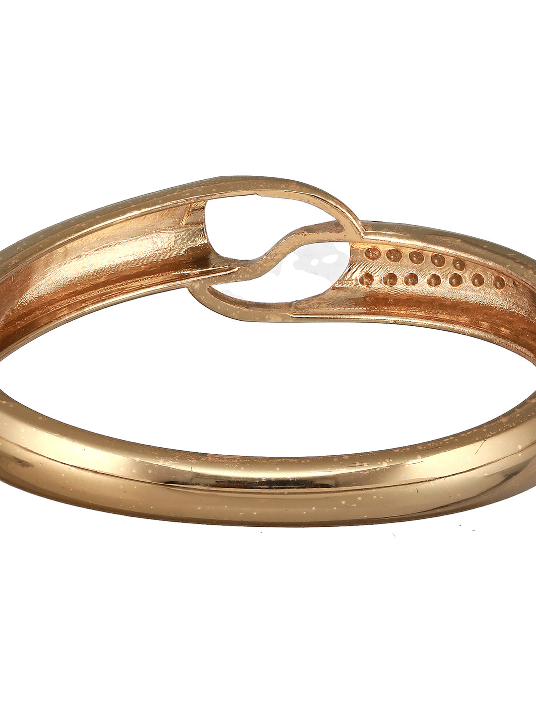 Women Gold-Toned & White Brass Cubic Zirconia Gold-Plated Bangle-Style Bracelet - Jazzandsizzle