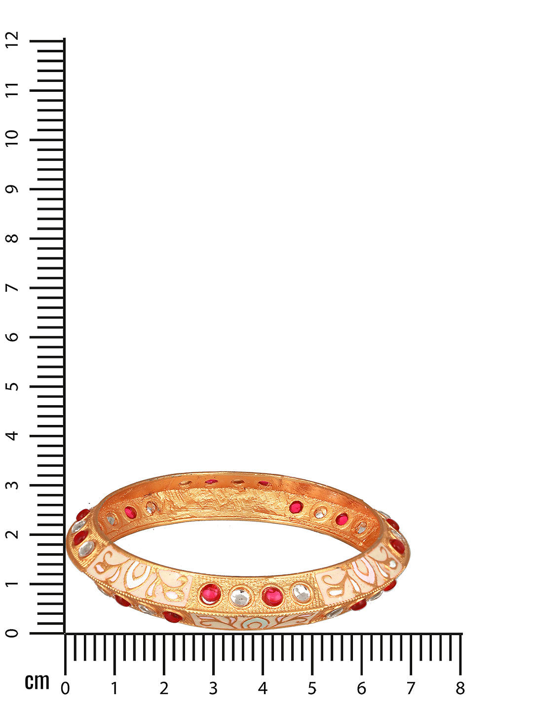 Jazz And Sizzle Set Of 2 Gold-Plated Red & White Kundan-Studded Meenakari Bangles - Jazzandsizzle