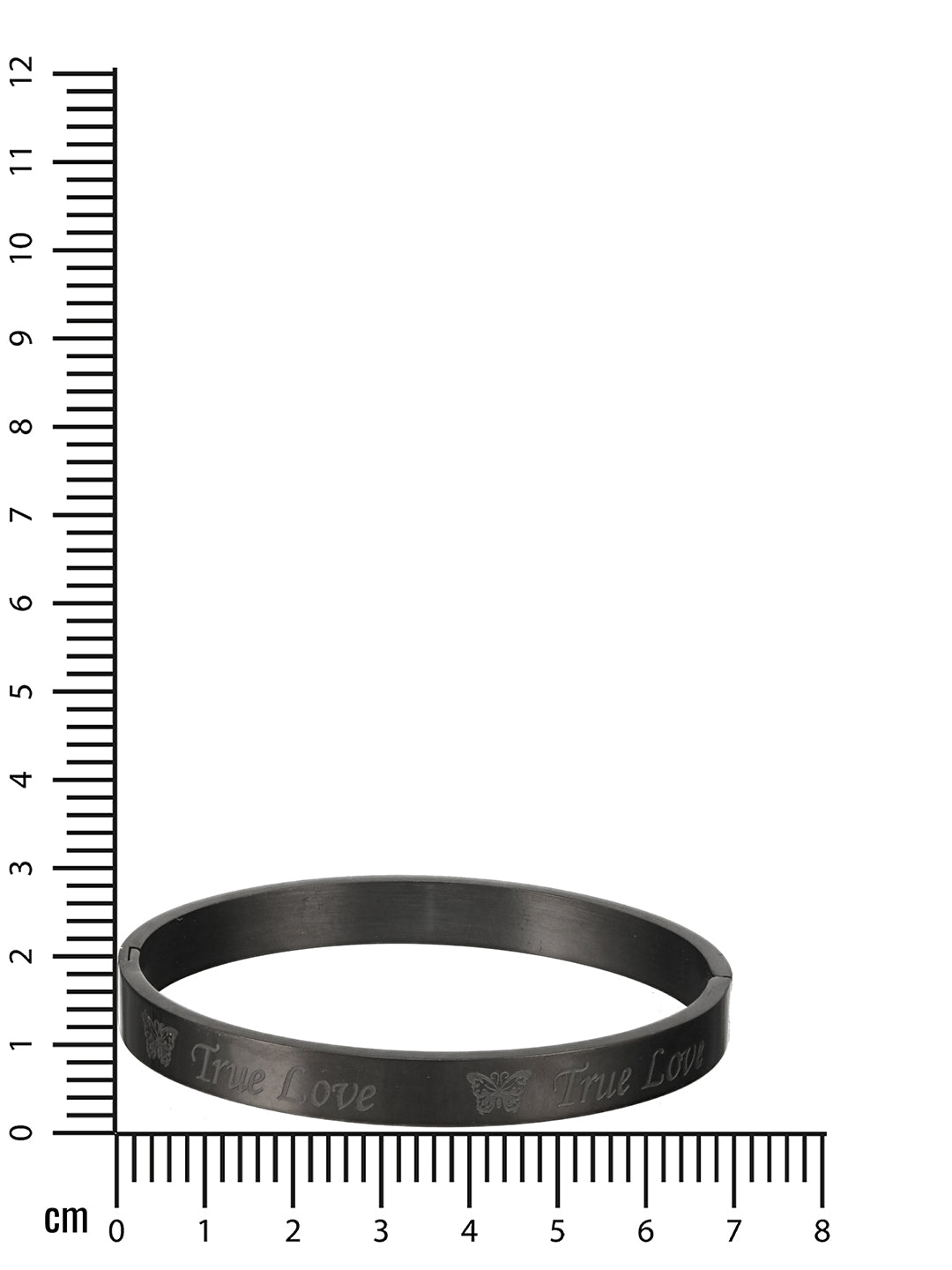 Men'S Men Black Stainless Steel True Love Kada Bracelet