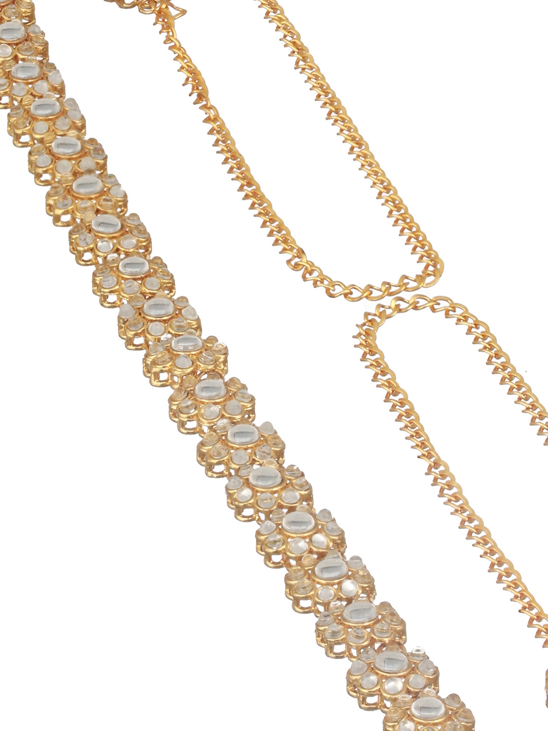 Jazz And Sizzle Gold Plated Pearl Beaded Floral Waist Belt