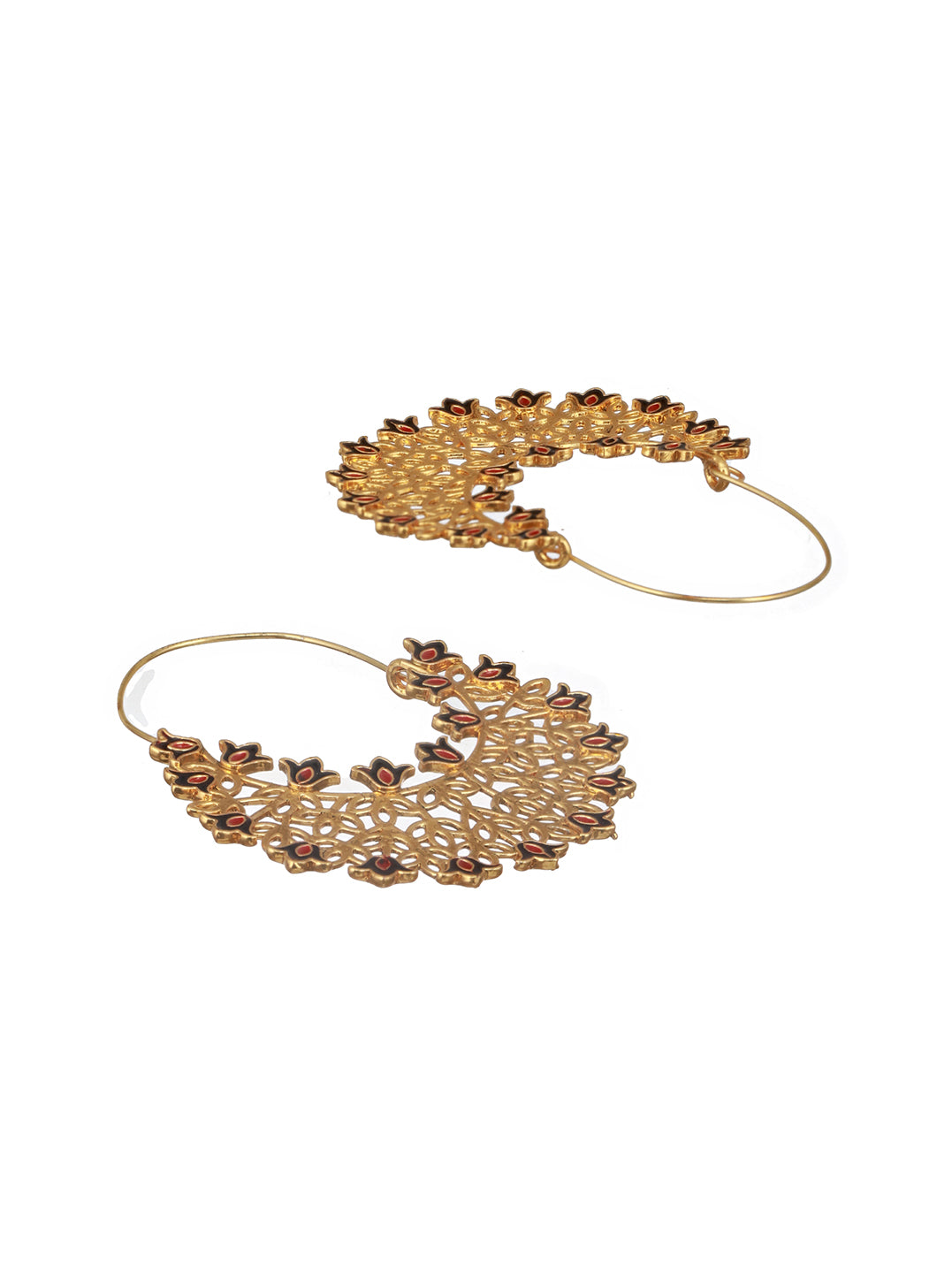 Aatmana By Jazz And Sizzle Gold-Plated Faux Pearl Beaded Layered Enamelled Long Jewellery Set