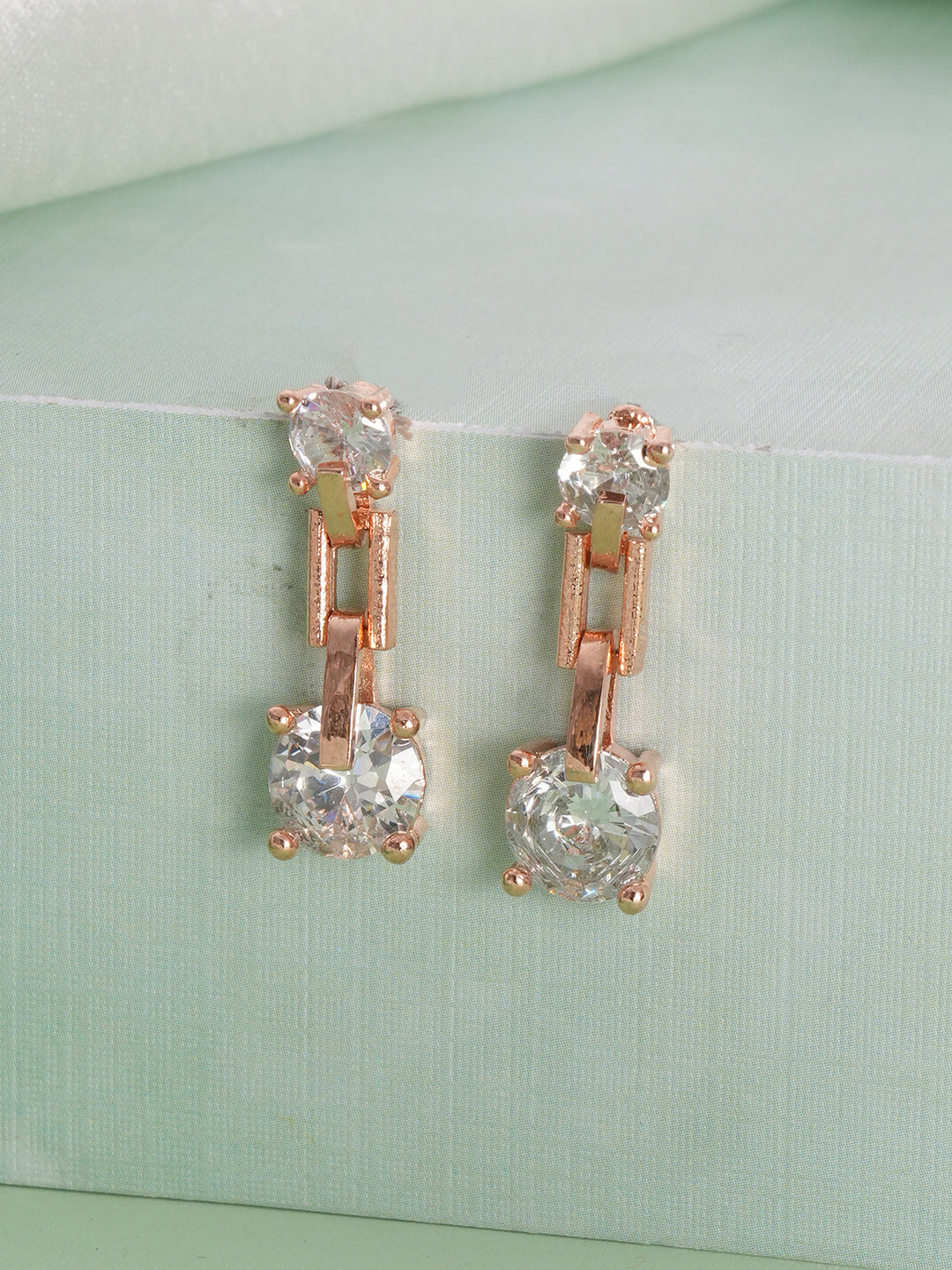 Jazz And Sizzle Rose Gold-Plated Circular Shaped Drop Earrings