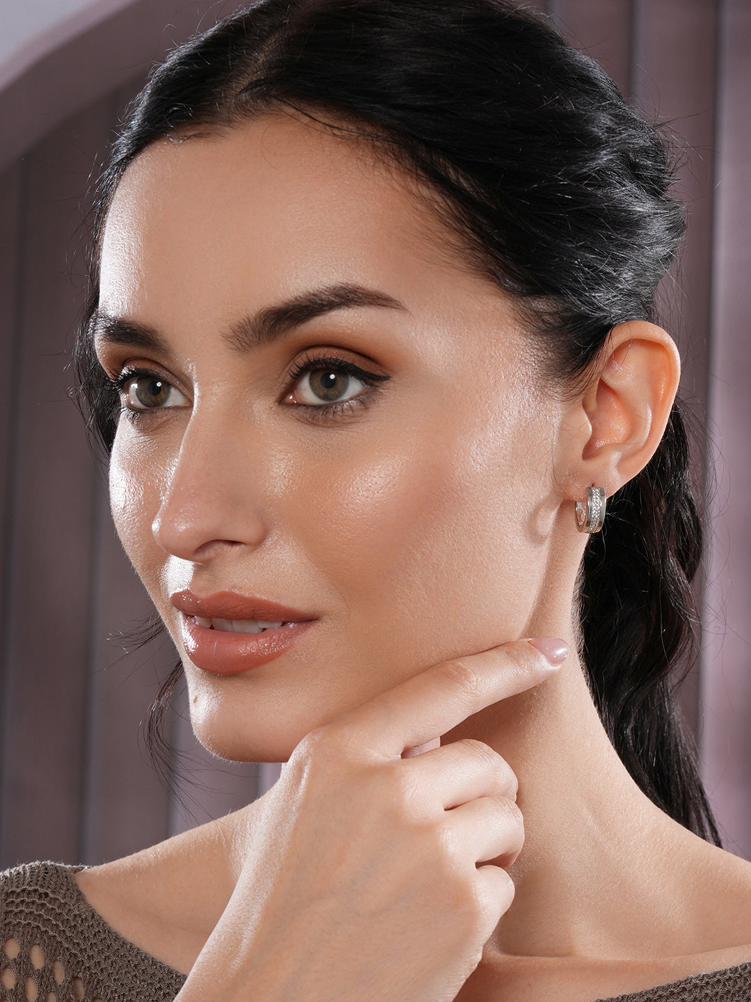 Jazz And Sizzle Silver Plated Hoop Earrings