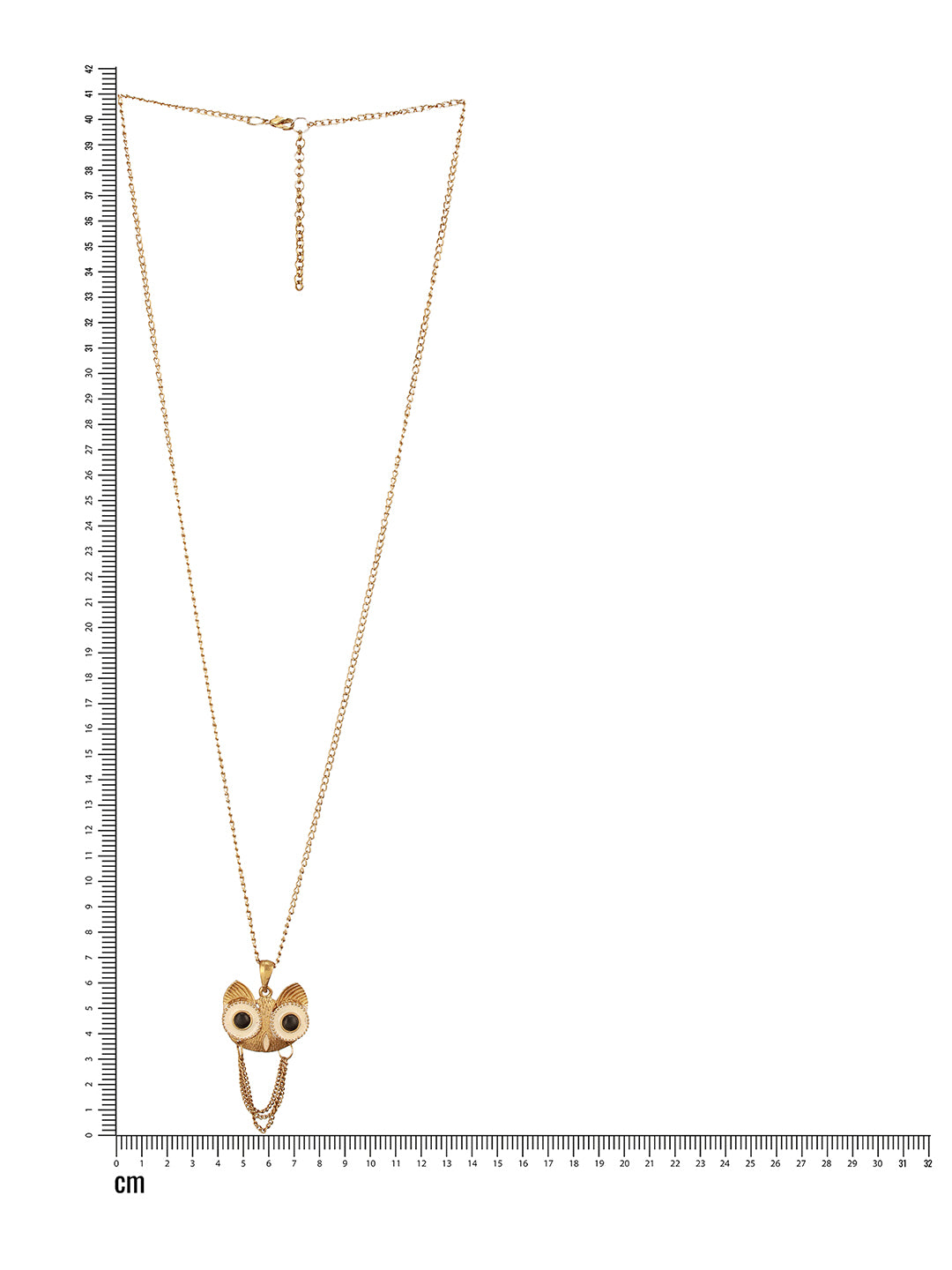 Jazz And Sizzle Gold Plated Owl Evil Eye Pendant Chain Necklace for Him & Her