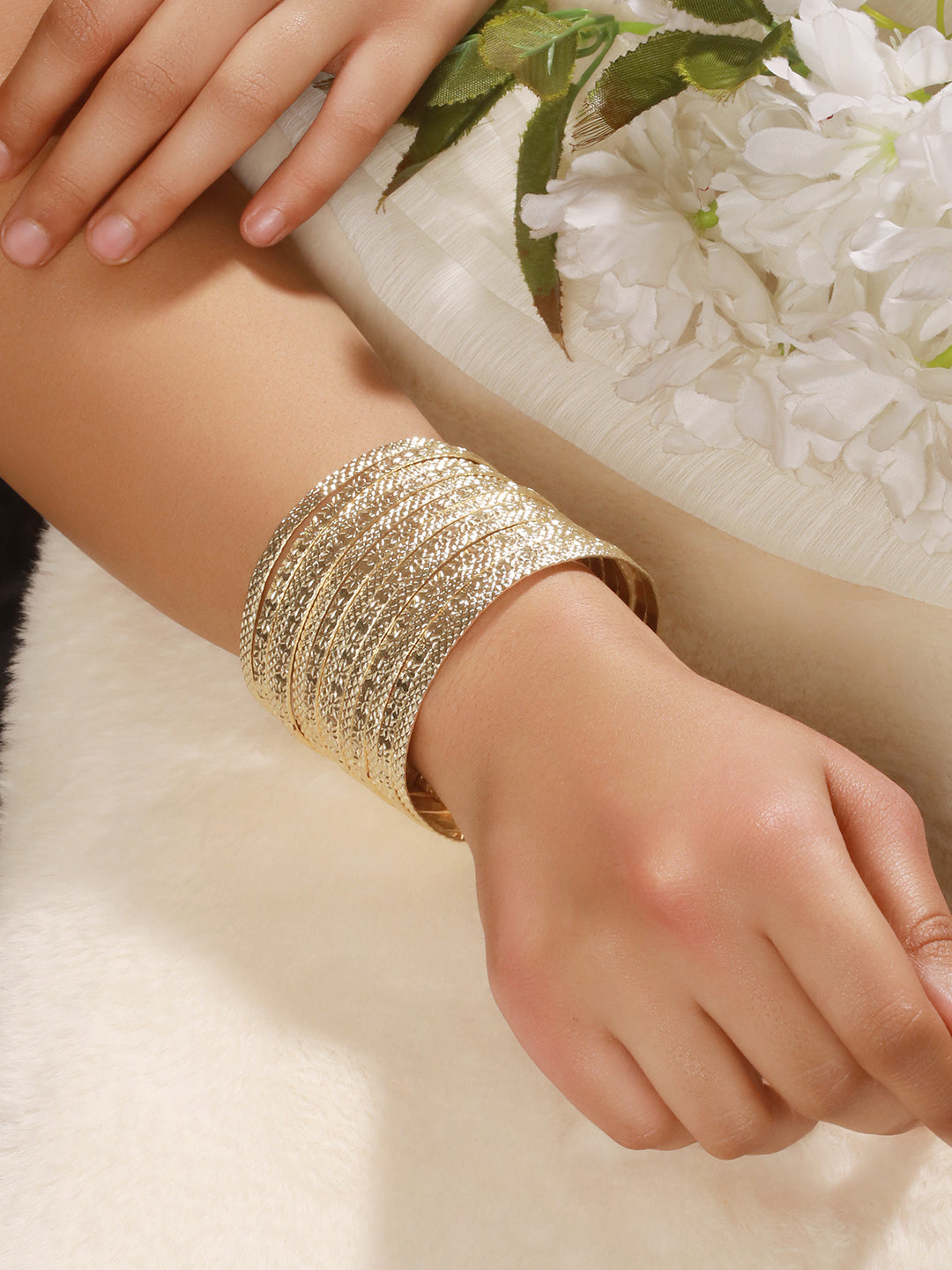 Gold Plated Stacking Bangle Style Bracelet