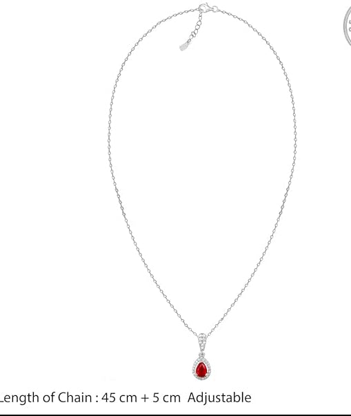 Jazz And Sizzle Ruby Radiant Cut Dainty Necklace for Women | Luxury Inspired Party & Daily Wear Jewellery