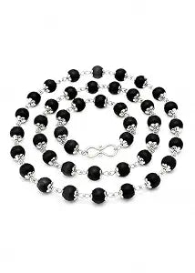 Black Beaded Spiritual Mala for Men-JS-SNC-0017