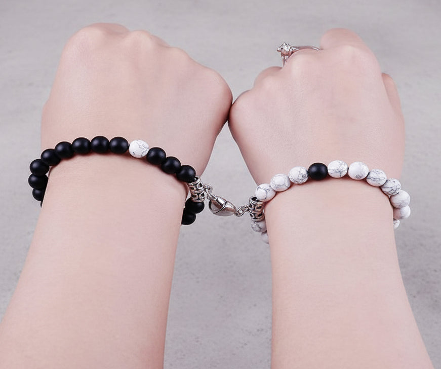 Jazz And Sizzle Silver & Black -Tone Chain Bracelet Set for Gifting