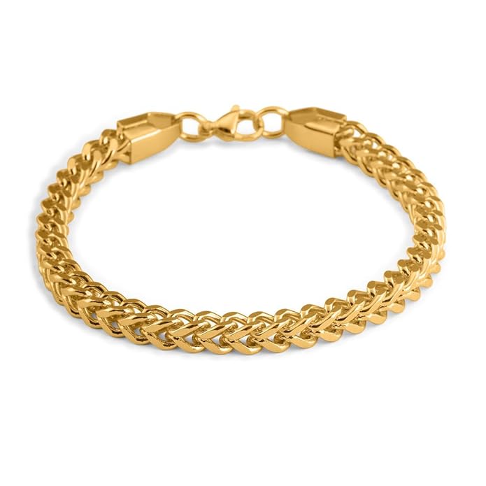 Jazz And Sizzle Men’s Gold Plated Link Chain Bracelet
