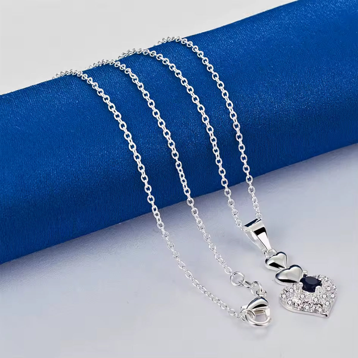 Jazz And Sizzle Sterling Romantic Heart Pendant Necklace for Women