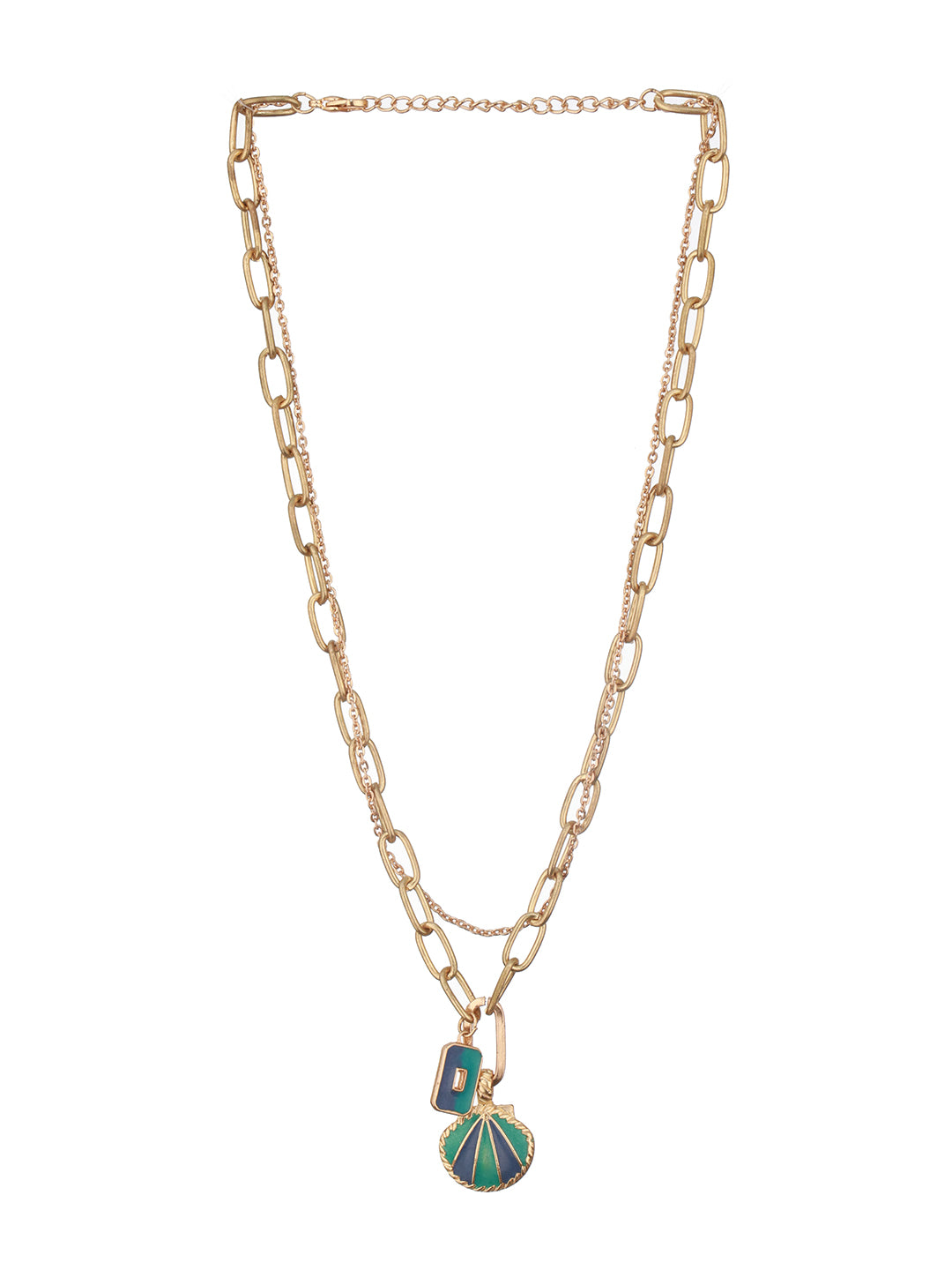 Jazz And Sizzle Gold-Plated Pearl & Charm Layered Necklace Chain