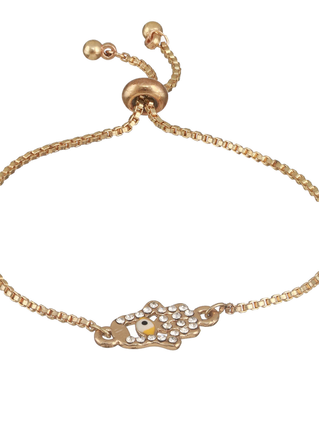 Jazz And Sizzle Set Of 3 Butterfly, Hamza & Evil Eye Bracelet