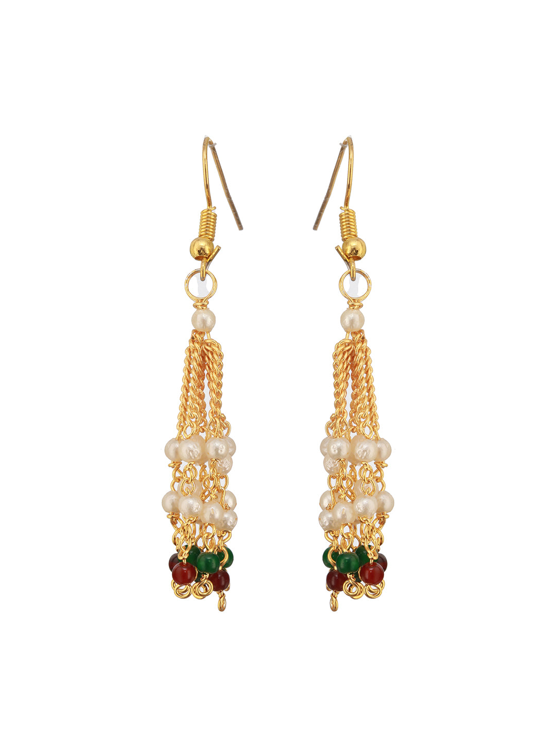 Jazz And Sizzle Gold-Plated Pearl Beaded Necklace & Earrings