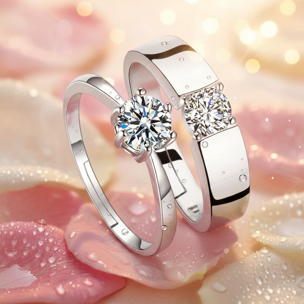 Jazz And Sizzle Silver Luca Adjustable Couple Band, Promise Rings for Lovers | Gift for Men and Women