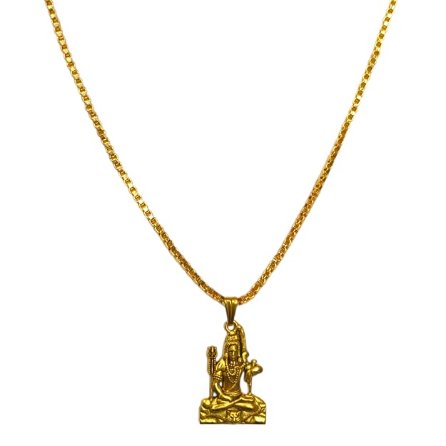 Antique Silver-Plated Lord Shiva Pendant Chain-JS-SNL-023