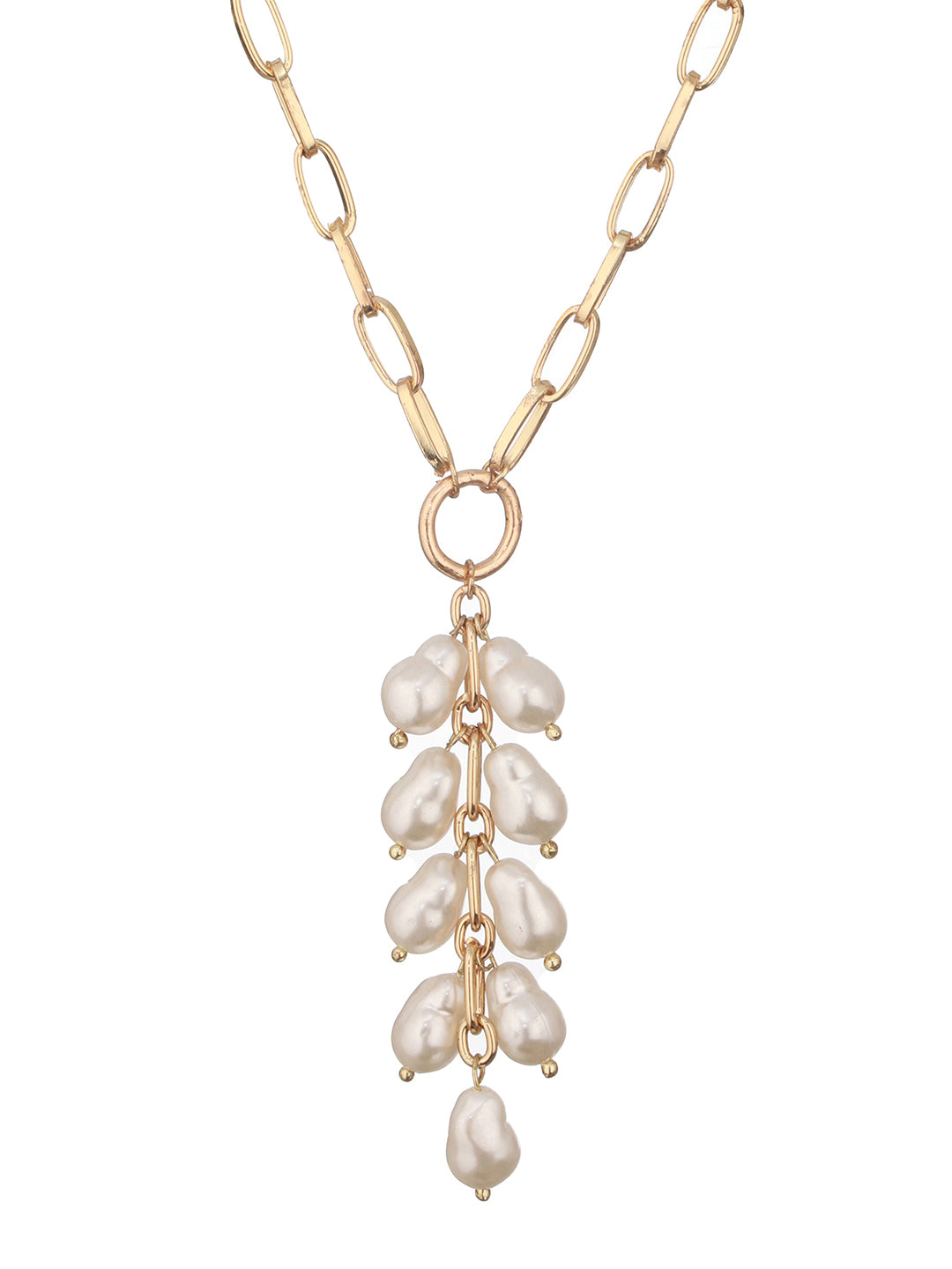 Jazz And Sizzle Gold-Plated Pearls Beaded Necklace Chain