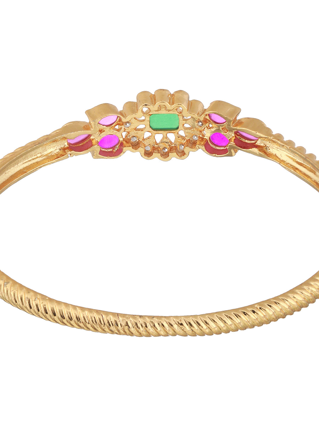 Set Of 2 24CT Gold-Plated Stone-Studded Bangles - Jazzandsizzle