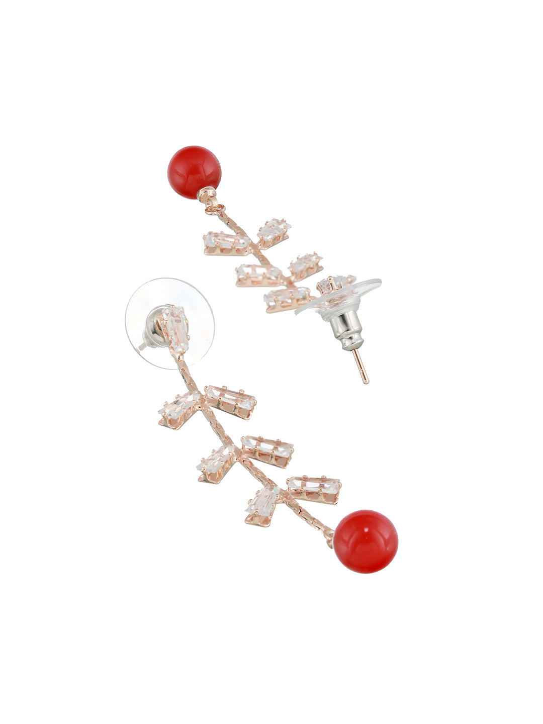 Rose Gold-Plated Contemporary Drop Earrings - Jazzandsizzle