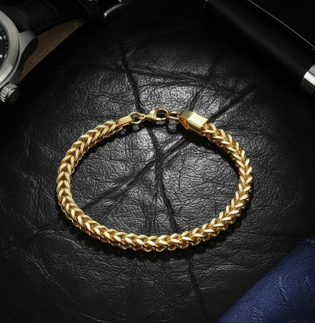Jazz And Sizzle Men’s Gold Plated Link Chain Bracelet