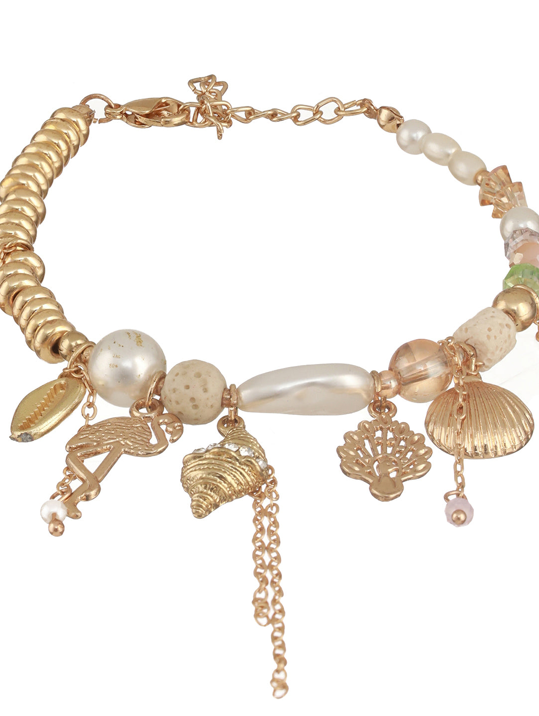 Jazz And Sizzle Pearls & Charm Beaded Bracelet