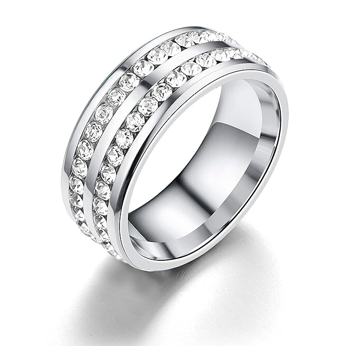 Jazz And Sizzle Set of 2 CZ Studded Ring & You Are My Sunshine Necklace Valentine Gift for Him & Her
