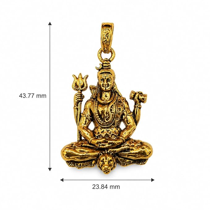 Antique Silver-Plated Lord Shiva Pendant Chain-JS-SNL-023